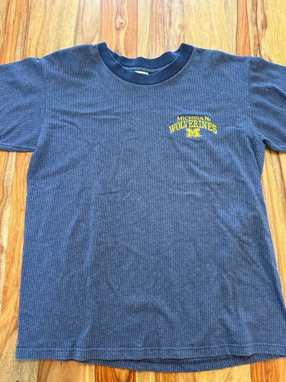Vintage Savvy Michigan Wolverines Waffle Knit T-Shirt